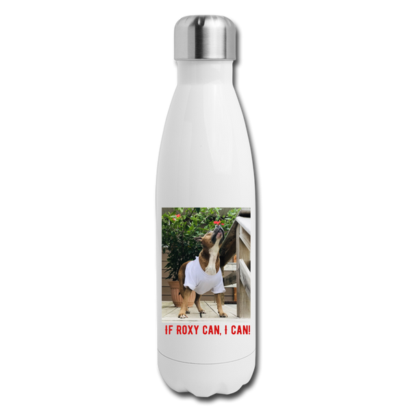 If Roxy can, I can Insulated Stainless Steel Water Bottle - white