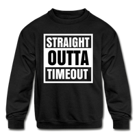 Straight Outta Timeout Kids' Crewneck Sweatshirt - black