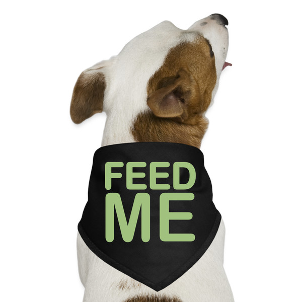 Feed Me Pet Dog Bandana - black