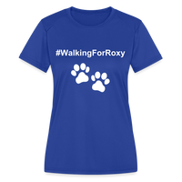 Walking For Roxy Women's Moisture Wicking Performance T-Shirt - royal blue