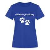 Walking For Roxy Women's Moisture Wicking Performance T-Shirt - royal blue