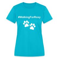 Walking For Roxy Women's Moisture Wicking Performance T-Shirt - turquoise