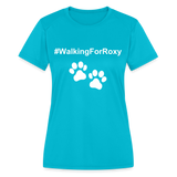 Walking For Roxy Women's Moisture Wicking Performance T-Shirt - turquoise