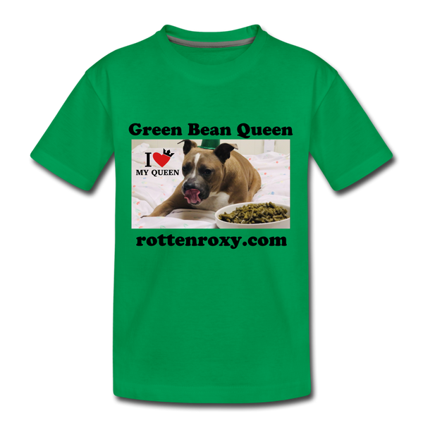 Green Bean Queen Kids' Premium T-Shirt - kelly green