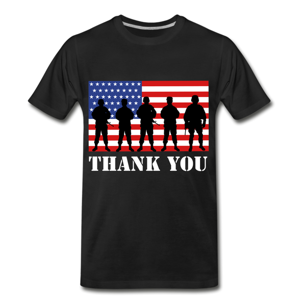 Thank You American Flag Patriotic Men's Premium T-Shirt - black