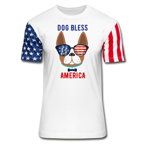 Dog Bless America Stars & Stripes T-Shirt - white