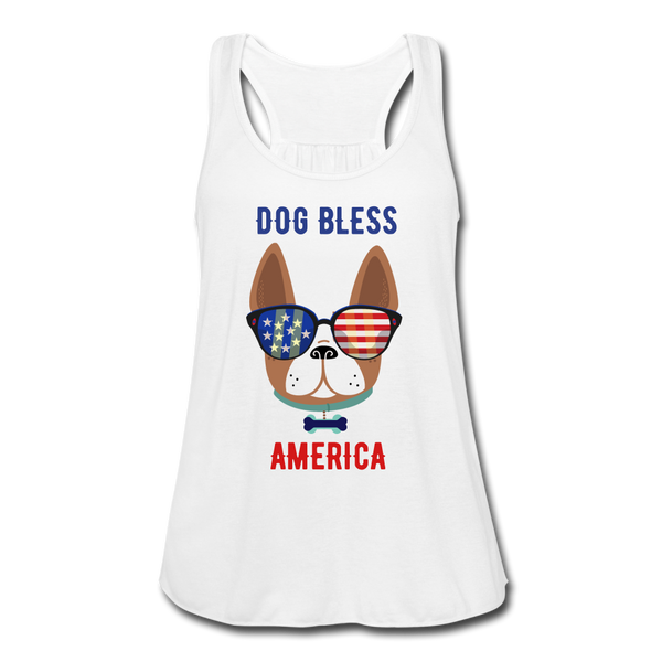 Dog Bless America Women's Flowy Tank Top by Bella - white