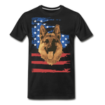 German Shepherd Dog Patriotic American Flag Men's Premium T-Shirt - black