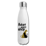 Adopt don't Shop Insulated Stainless Steel Water Bottle - white