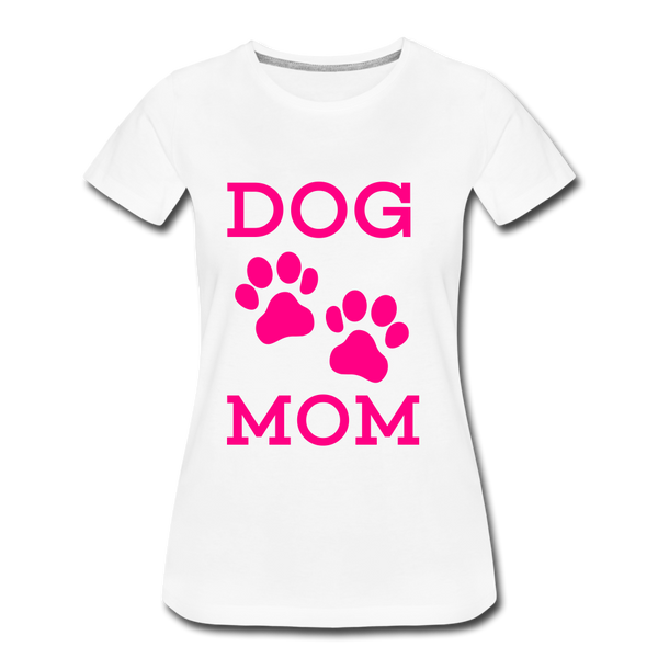 Dog Mom Women’s Premium T-Shirt - white