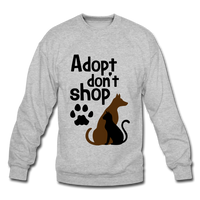 Adopt Don't Shop Crewneck Sweatshirt - heather gray