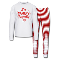 I'm Santa's Favorite Unisex Pajama Set - white/red stripe