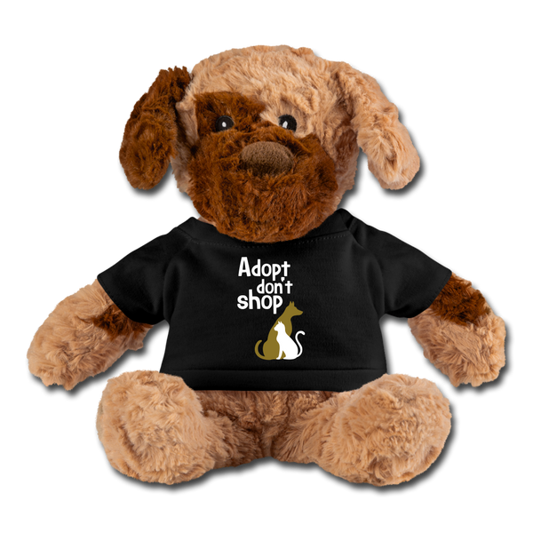 Adopt Don't Shop Dog Stuffed Animal - black