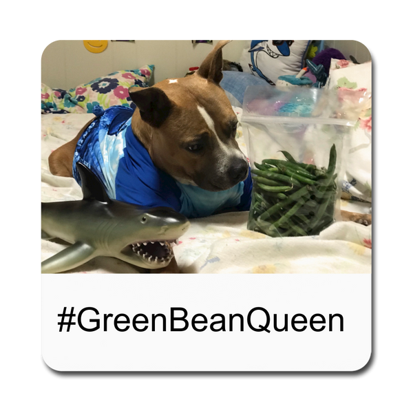 Green Bean Queen Magnet - white