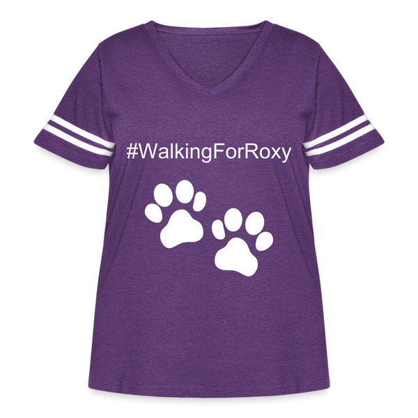 Walking for Roxy Women's Curvy Vintage Sport T-Shirt - vintage purple/white