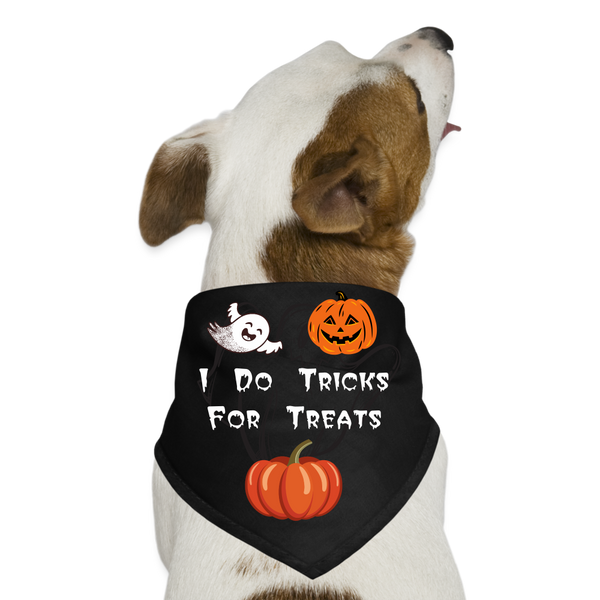 I do Tricks for Treats Halloween Pet Dog Bandana - black