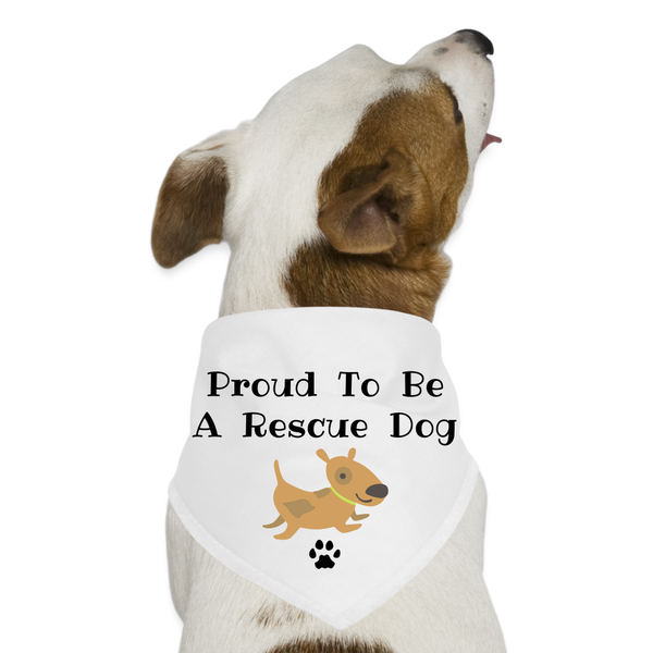 Proud to be a Rescue Dog Pet Bandana - white