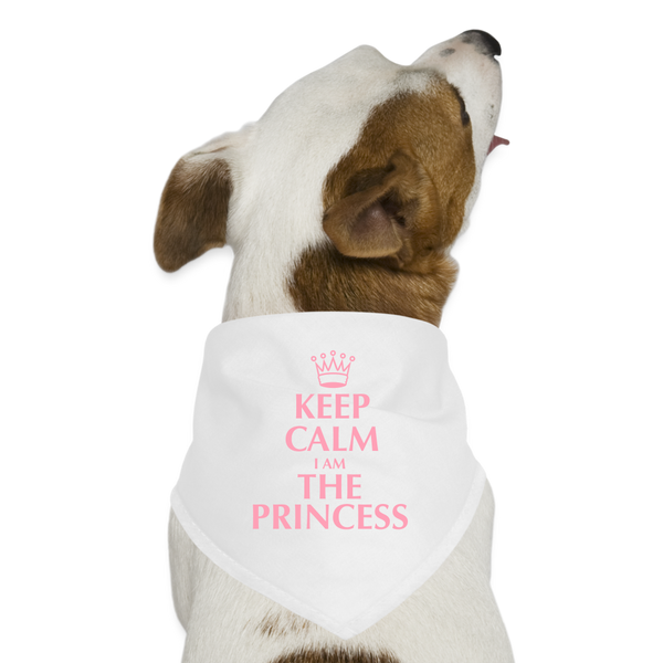 Keep Calm I am The Princess Pet Dog Bandana - white