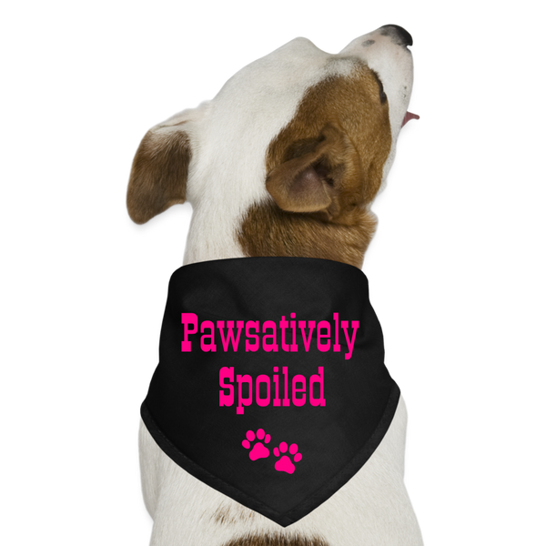 Pawsatively Spoiled Pet Dog Bandana - black
