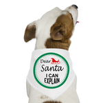 Santa I can Explain Christmas Pet Dog Bandana - white