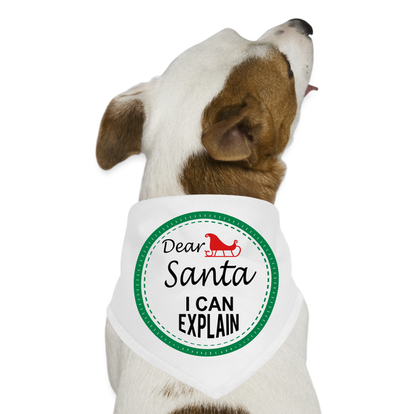 Santa I can Explain Christmas Pet Dog Bandana - white