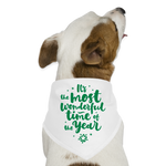 Most Wonderful Time of the Year Christmas Pet Dog Bandana - white