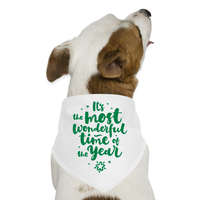 Most Wonderful Time of the Year Christmas Pet Dog Bandana - white