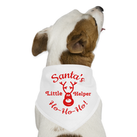 Santas Little Helper Christmas Pet Dog Bandana - white