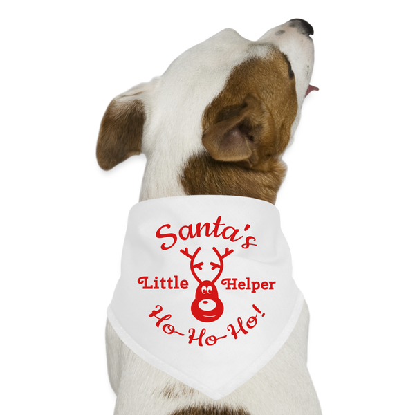 Santas Little Helper Christmas Pet Dog Bandana - white