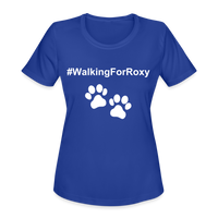 Walking For Roxy Women's Moisture Wicking Performance T-Shirt - royal blue