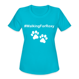 Walking For Roxy Women's Moisture Wicking Performance T-Shirt - turquoise