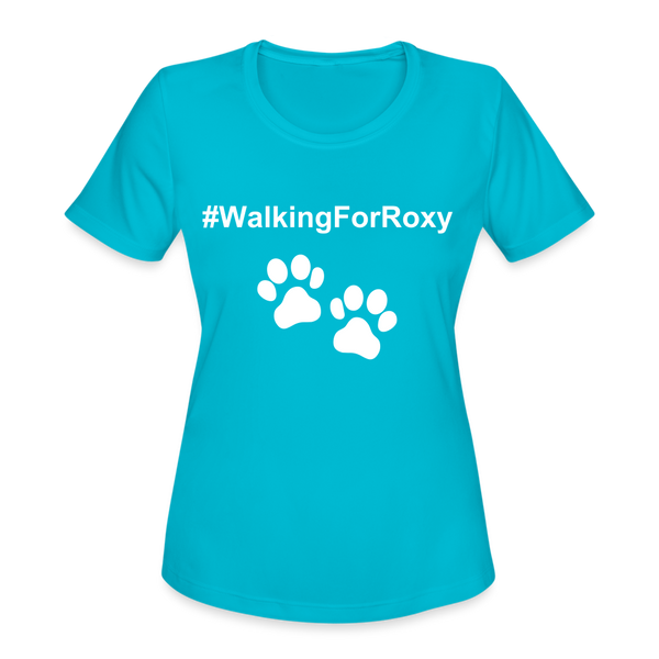 Walking For Roxy Women's Moisture Wicking Performance T-Shirt - turquoise
